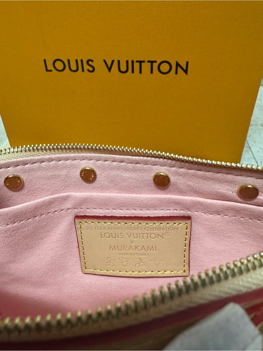 Louis Vuitton Brown Monogram Floral Pochette with Pink Accents - Picture 16 of 17